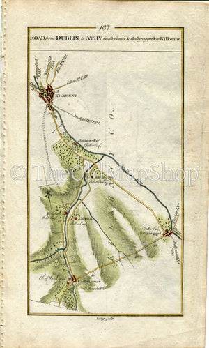 1778 Taylor & Skinner Antique Ireland Road Map 137/138 Castlecorner Ballyragget Dublin Terenure Blessington Russborough Wicklow Kilkenny