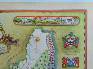 South Africa, Paarl Wine Region Vinyard Winery Map, 1973 Janice Ashby Pictorial Map, Poster