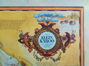 South Africa, Klein Karoo Wine Region Vinyard Winery Map, 1973 Janice Ashby Pictorial Map, Poster