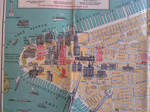 1928 Pictorial Map of New York City.....Compliments of The Chase National Bank, 1928 Arthur Crosby Service.