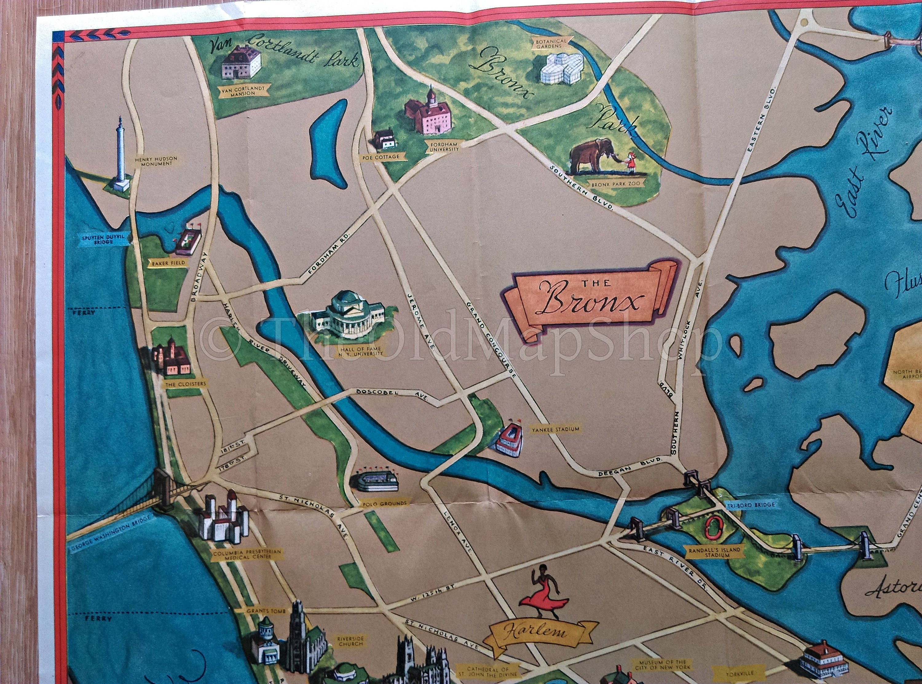 1939 George Annand Pictorial Map of New York City & The World's Fair for Sinclair Oil