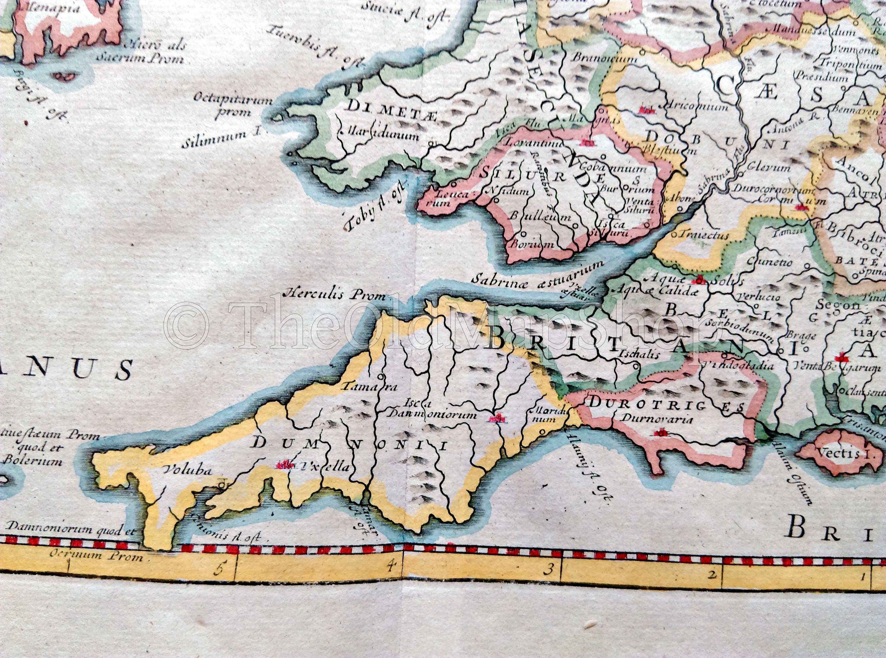 1722 Britannia Romana Antique Map by Robert Morden - Roman Britain, England, Ireland, Scotland, Wales, From Camden's Britannia - The Old Map Shop