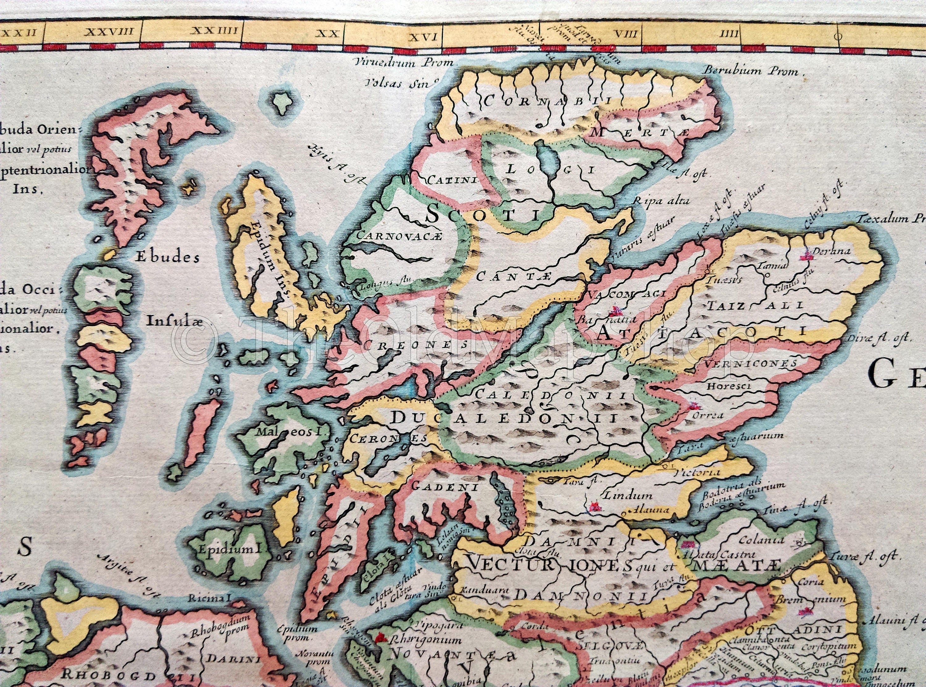 1722 Britannia Romana Antique Map by Robert Morden - Roman Britain, England, Ireland, Scotland, Wales, From Camden's Britannia - The Old Map Shop