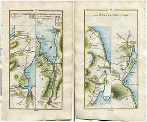 1778 Taylor & Skinner Antique Ireland Road Map 11/12 Dundalk Carlingford Newry Warrenpoint Rostrevor Kilkeel Annalong Newcastle Dundrum