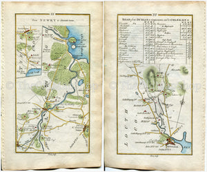 1778 Taylor & Skinner Ireland Road Map Antique 23/24 Tandragee Portadown Lurgan Bannfoot Stewartstown Dundalk Forkhill Louth Armagh Tyrone