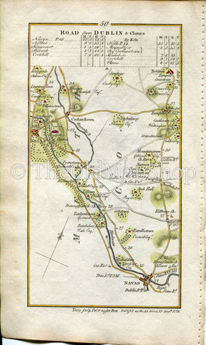 1778 Taylor & Skinner Antique Ireland Road Map 49/50 Mountcharles Inver Killybegs Navan Donaghpatrick Kells Castletown Kilpatrick Nobber