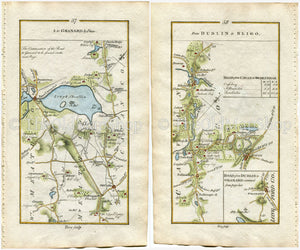 1778 Taylor & Skinner Antique Ireland Road Map 57/58 Oldcastle Mount Nugent Finnea Ballinagh Crossdoney Castlehamilton Killashandra Granard