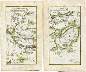 1778 Taylor & Skinner Antique Ireland Road Map 119/120 Gowran Irishtown Bennettsbridge Kells Ballypatrick Tipperary Waterford Kilkenny