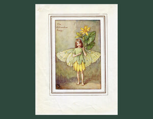 Celandine Flower Fairy 1930's Vintage Print Cicely Barker Spring Book Plate SP012