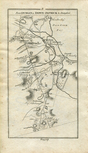 1778 Taylor & Skinner Antique Ireland Road Map 7/8 Newry Jonesborough Warrenpoint Rathfriland Castlewellan Bryansford Newcastle Dundrum