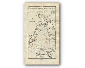 1778 Taylor & Skinner Antique Ireland Road Map 9/10 Downpatrick Killough Ballyhornan Kilclife Strangford Portaferry Kircubbin Newtownards