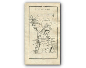 1778 Taylor & Skinner Antique Ireland Road Map 19/20 Ballymoney Coleraine Ballymena Ballygarvey Broughshane Clough Corkey Ballycastle Antrim