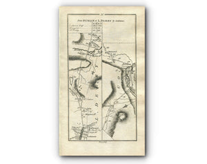 1778 Taylor & Skinner Antique Ireland Road Map 31/32 Cookstown, Lissan, Dungiven, Claudy, Londonderry, Limavady, County Londonderry