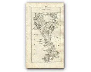 1778 Taylor & Skinner Antique Ireland Road Map 85/86 Killeigh, Ballinagar, Tullamore, Portarlington, Kilcormac, County Offaly, County Laois
