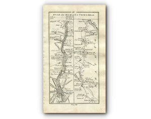 1778 Taylor & Skinner Antique Ireland Road Map 91/92 Dublin Palmerstown Kilcock Ginnets Knightsbrook Kilchreest Gort Tubber Crusheen Ennis