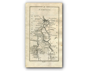 1778 Taylor & Skinner Antique Ireland Road Map 99/100 O'Briensbridge Castleconnell Newport Castletroy Annacotty Limerick Nenagh Killaloe