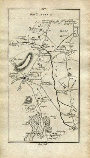 1778 Taylor & Skinner Antique Ireland Road Map 111/112 Johnstown Urlingford Thurles Holycross Cashel Ardmayle Golden Kilfeacle Tipperary