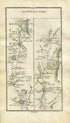 1778 Taylor & Skinner Antique Ireland Road Map 117/118 Newcastle Kill Rathcoole Naas Killashee Kilcullen Johnstown Moone Castledermot Carlow