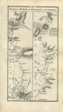 1778 Taylor & Skinner Antique Ireland Road Map 147/148 Dublin Milltown Sandyford Enniskerry Roundwood Rathdrum Clonarf Raheny Baldoyle Howth