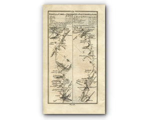 1778 Taylor & Skinner Antique Ireland Road Map 169/170 Cork Kinsale Shippool Inishannon Abbeybridge Bandon Shannonvale Clonakilty