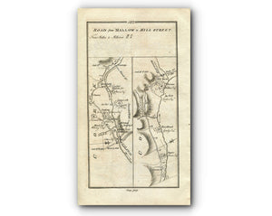 1778 Taylor & Skinner Antique Ireland Road Map 181/182 Tralee Ballyseedy Rathmore Killarney Mallow Lombardstown Keale Drishane Millstreet