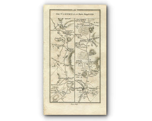1778 Taylor & Skinner Antique Ireland Road Map 191/192 Borrisoleigh Nenagh Beechwood Birr Templemore Castlesheppard Borrisokane Tipperary