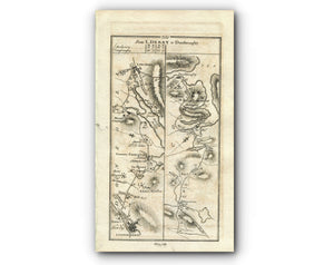 1778 Taylor & Skinner Antique Ireland Road Map 231/232 Londonderry Newtown Cunningham Manorcunningham Letterkenny Carrick-On-Shannon Leitrim