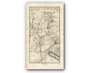 1778 Taylor & Skinner Antique Ireland Map 279/280 Magherafelt Castledawson Toomebridge Toome Randalstown Antrim Templepatrick Belfast Comber