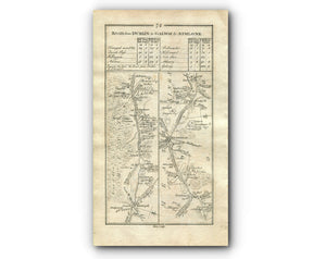 1778 Taylor & Skinner Antique Ireland Road Map 73/74 Ballyhaunis Balla Manulla Breaffy Castlebar Kinnegad Tyrrellspass Kilbeggan Horseleap