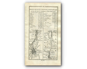 1778 Taylor & Skinner Antique Ireland Road Map 83/84 Dublin Palmerstown Lucan Leixlip Maynooth Kilcock Cloncurry Johnstown Bridge Edenderry