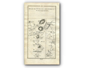 1778 Taylor & Skinner Antique Ireland Road Map 93/94 Straffan Dublin Palmerstown Kilmeage Allen Milltown Kildare Rathangan Portarlington