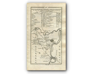 1778 Taylor & Skinner Antique Ireland Road Map 103/104 Limerick Patrickswell Ballybronogue Adare Askeaton Rathkeale Croagh Amigan Lismakeera