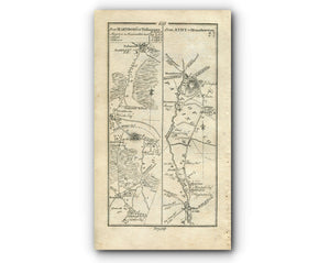 1778 Taylor & Skinner Antique Ireland Road Map 157/158 Athy Maryborough Mountmellick Clonygowan Daingean Rosenallis Kildangan Monasterevin