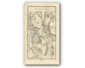 1778 Taylor & Skinner Antique Ireland Road Map 203/204 Corofin Leamaneh Kilfenora Ennistimon Clarecastle Kildysart Kilmurry McMahon Kilrush