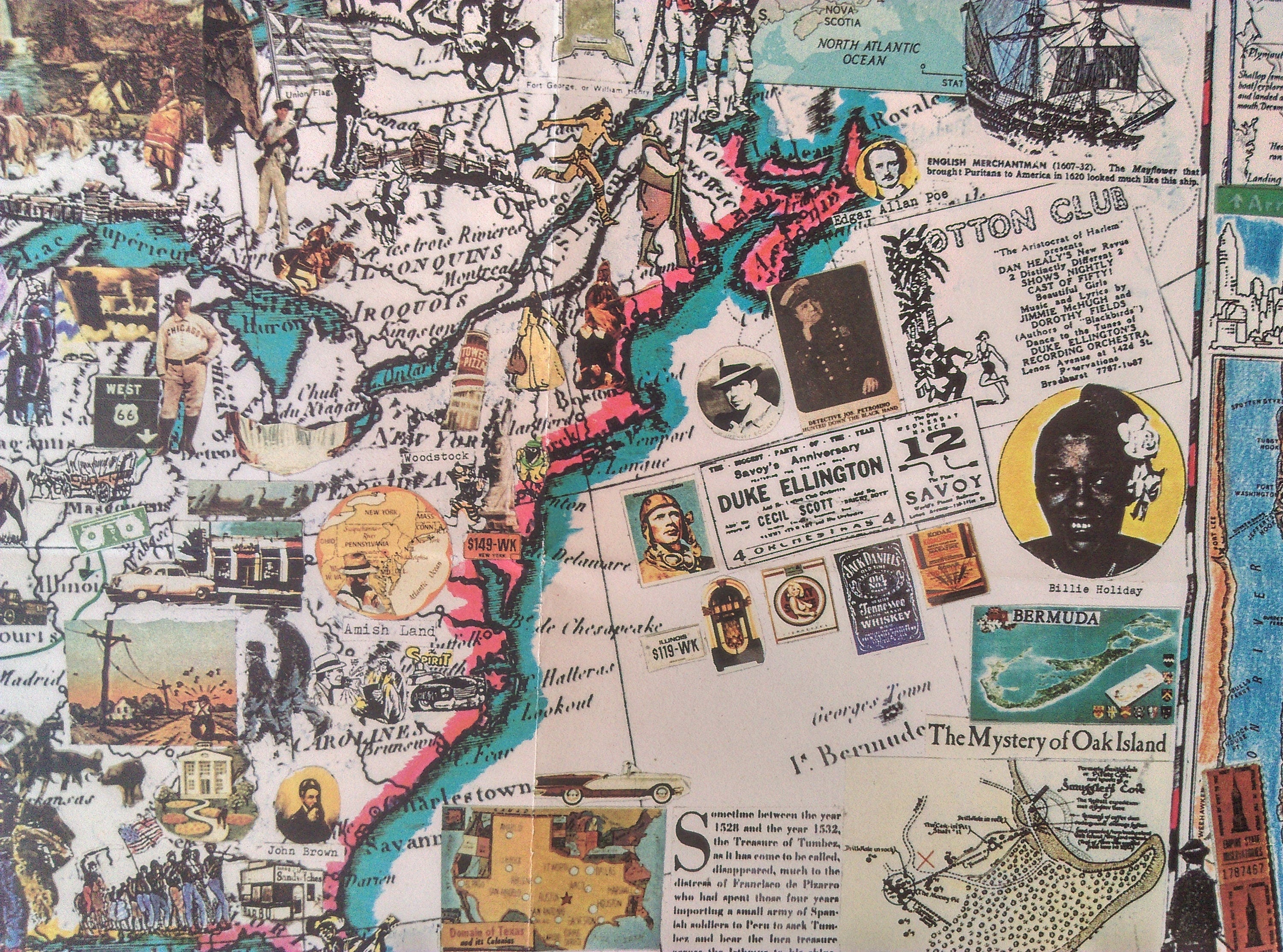 1986 Pictorial Map of North America by Hugo Pratt. Canada, Central America, Mexico, The Caribbean, Poster Map