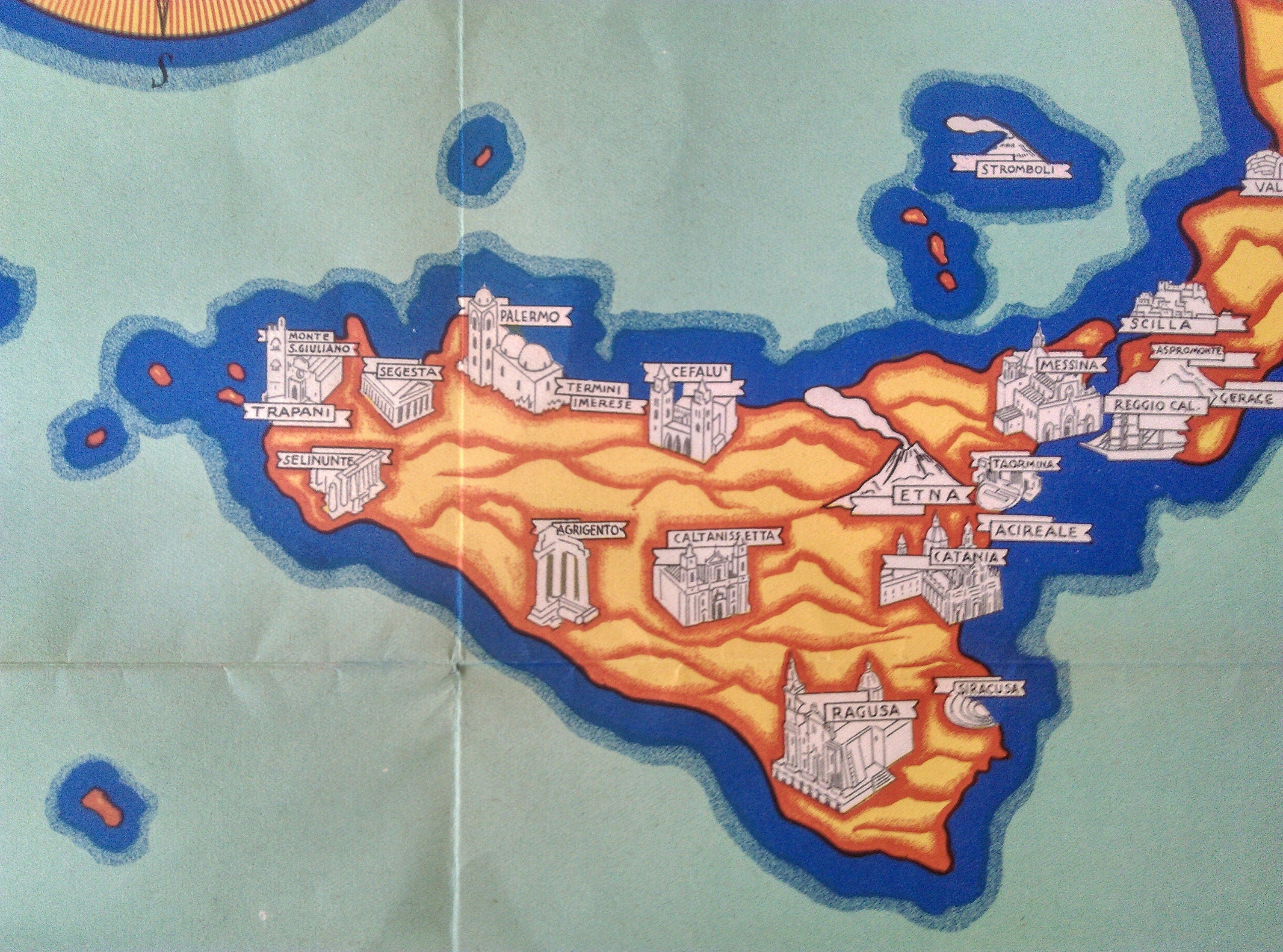1933 Italy Pictorial Map, Umberto Zimelli, Beautiful Italy, La Belle Italie, This is the French Version of this map. Italy Poster.