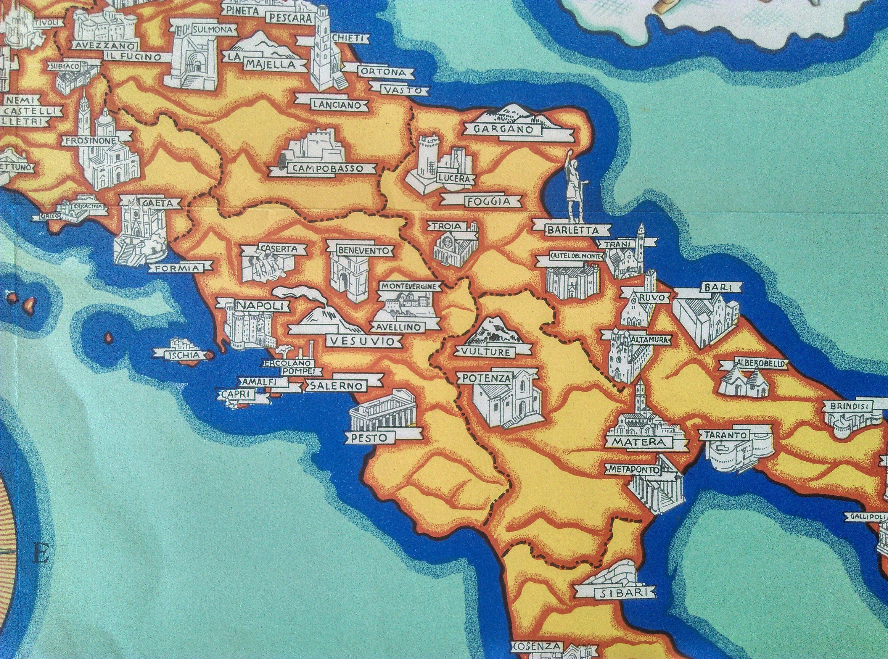 1933 Italy Pictorial Map, Umberto Zimelli, Beautiful Italy, La Belle Italie, This is the French Version of this map. Italy Poster.