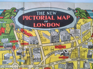 The New Pictorial map of London by Geographia ltd c.1934. Map Poster