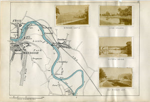 1873 Henry Taunt Antique Map, The River Thames, Eton, Windsor, Frogmore, Datchet, Old Windsor, Berkshire