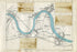 1873 Henry Taunt Antique Map, The River Thames, Oxford and Cambridge Boat Race Course Kew Mortlake Chicwick Putney Fulham Hammersmith London