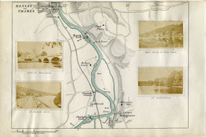 1873 Henry Taunt Antique Map, The River Thames, Wargrave, Shiplake, Bolney Court, Henley-on-Thames, Berkshire, Oxfordshire