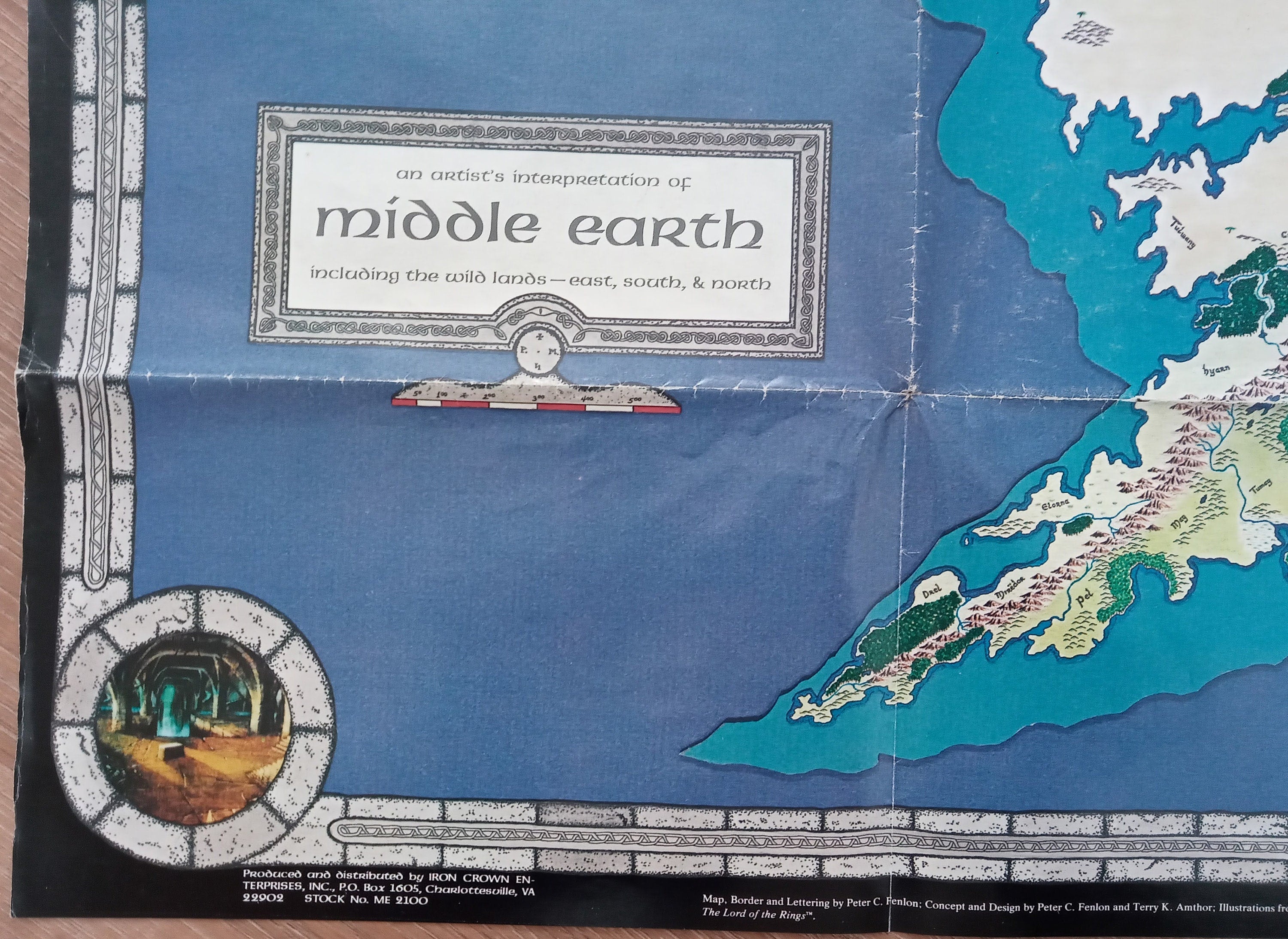 Rare 1982 Peter Fenlon Pictorial Map of J. R. R. Tolkien's Middle Earth