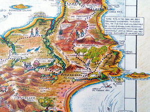 1998 Wilsons Promontory Pictorial Tourist Map, Poster by David Clarke. Victoria Australia