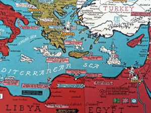 1944 Date Events World War Pictorial Map by Stanley Turner. Published by Allyn and Bacon, Publishers of the Stull - Hatch Global Geographies