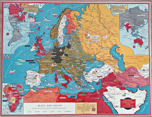 1944 Date Events World War Pictorial Map by Stanley Turner. Published by Allyn and Bacon, Publishers of the Stull - Hatch Global Geographies