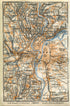 1914 Lyon, South of France Town Plan, Antique Baedeker Map, Print