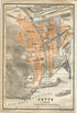 1914 Cette, South of France Town Plan, Antique Baedeker Map, Print