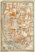 1914 Vichy, South of France Town Plan, Antique Baedeker Map, Print