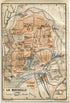 1914 La Rochelle, South of France Town Plan, Antique Baedeker Map, Print