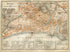 1914 Nice, South of France Town Plan, Antique Baedeker Map, Print